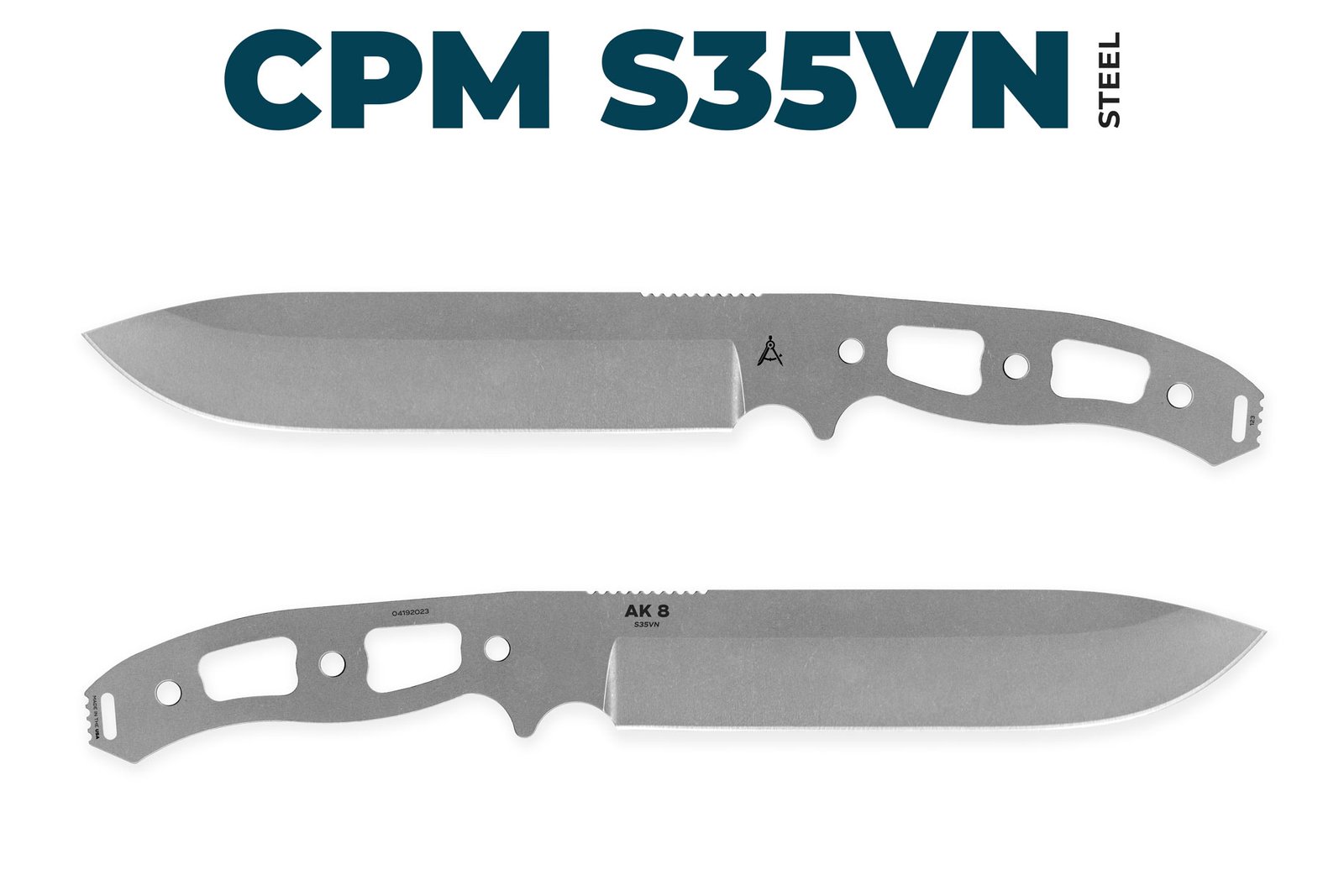 Architect® AK 8 Blade Only - Uncoated S35VN Steel - High Saber Grind