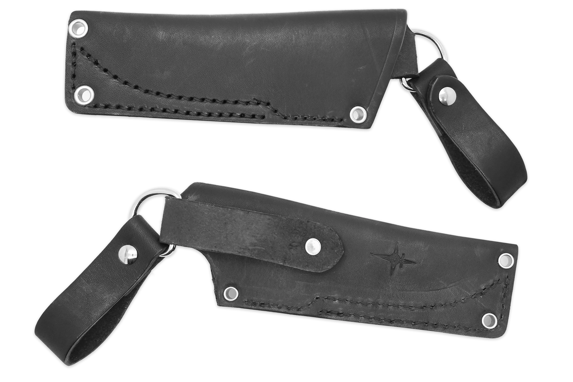 "EX" Leather DANGLER Sheath for AK 3 & AK 3.5, Black, LH, WITHOUT Firesteel Loop