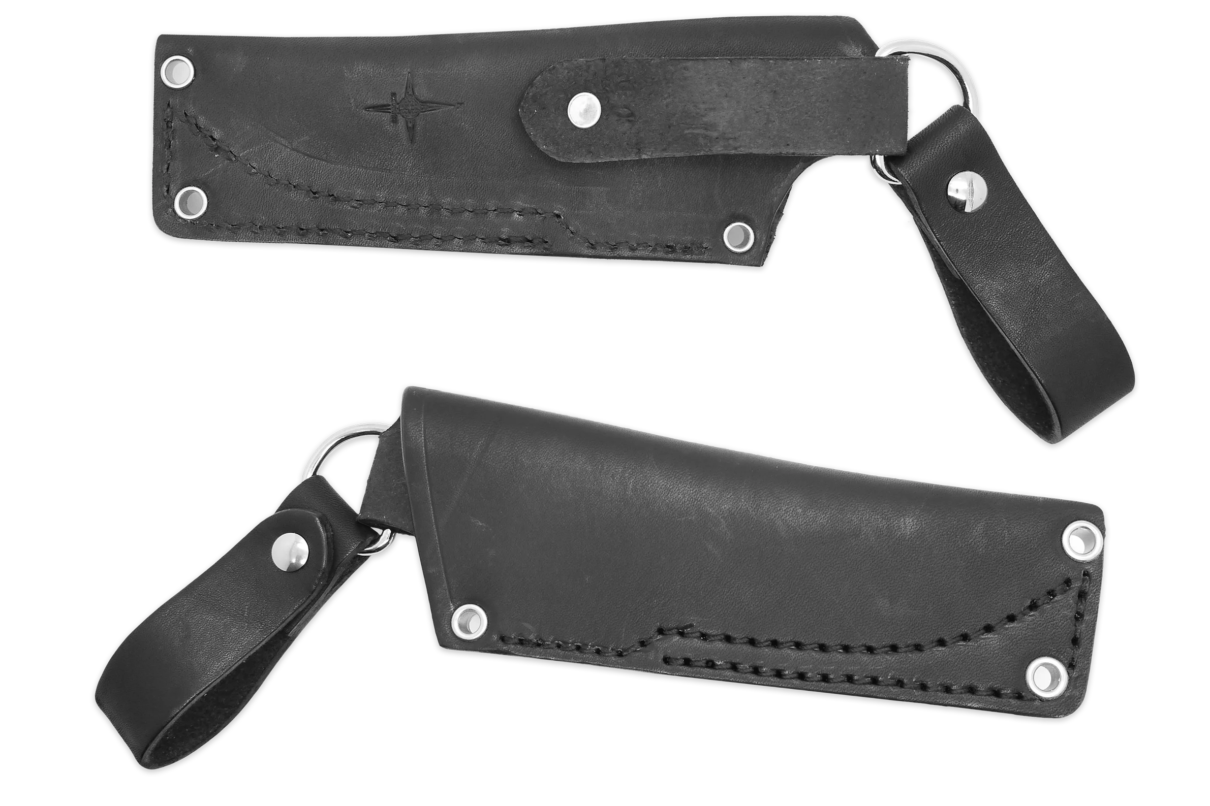 "EX" Leather DANGLER Sheath for AK 3 & AK 3.5, Black, RH, WITHOUT Firesteel Loop
