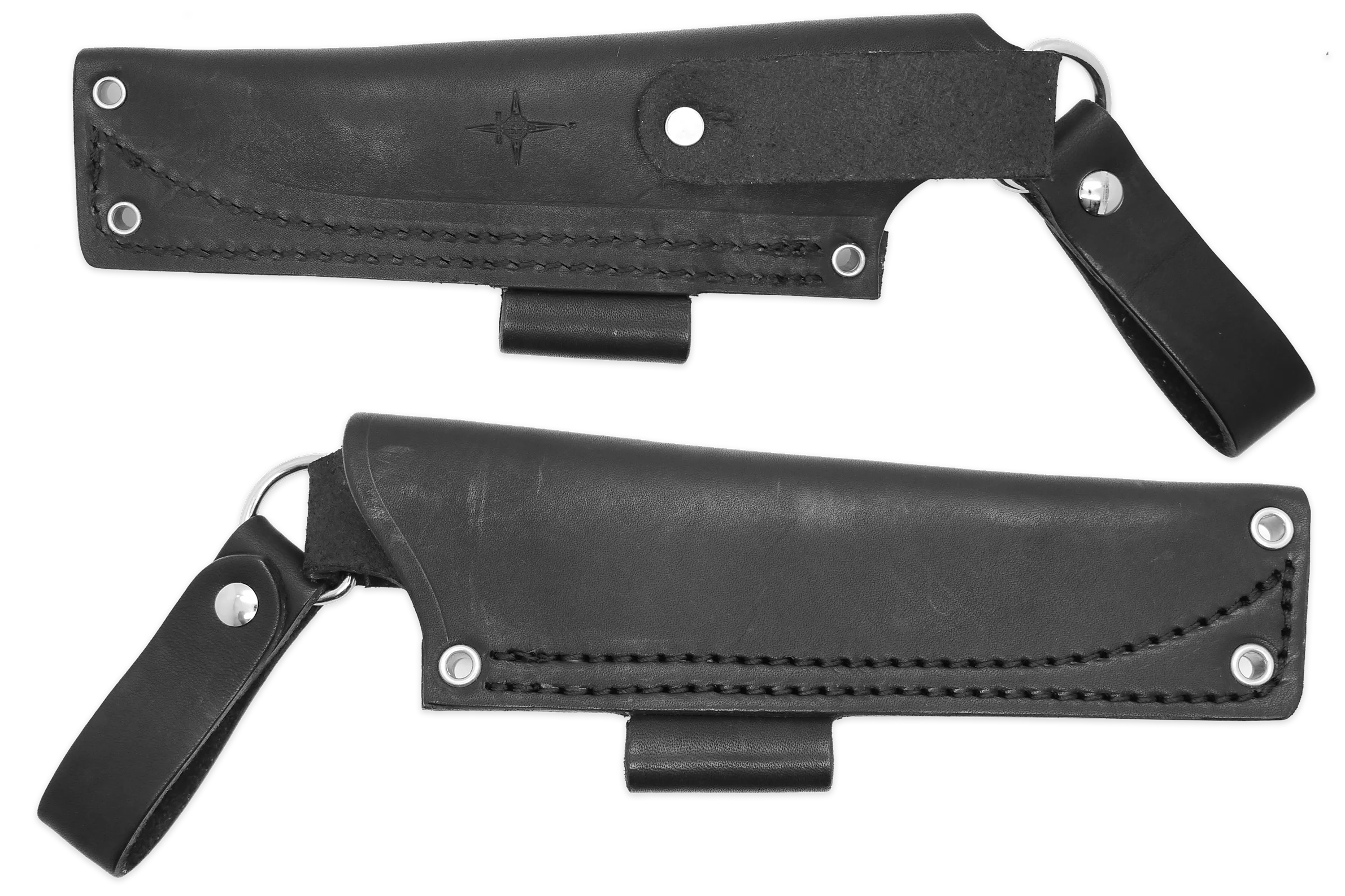 "K" Leather DANGLER Sheath for AK 4.5, Black, RH, Firesteel Loop