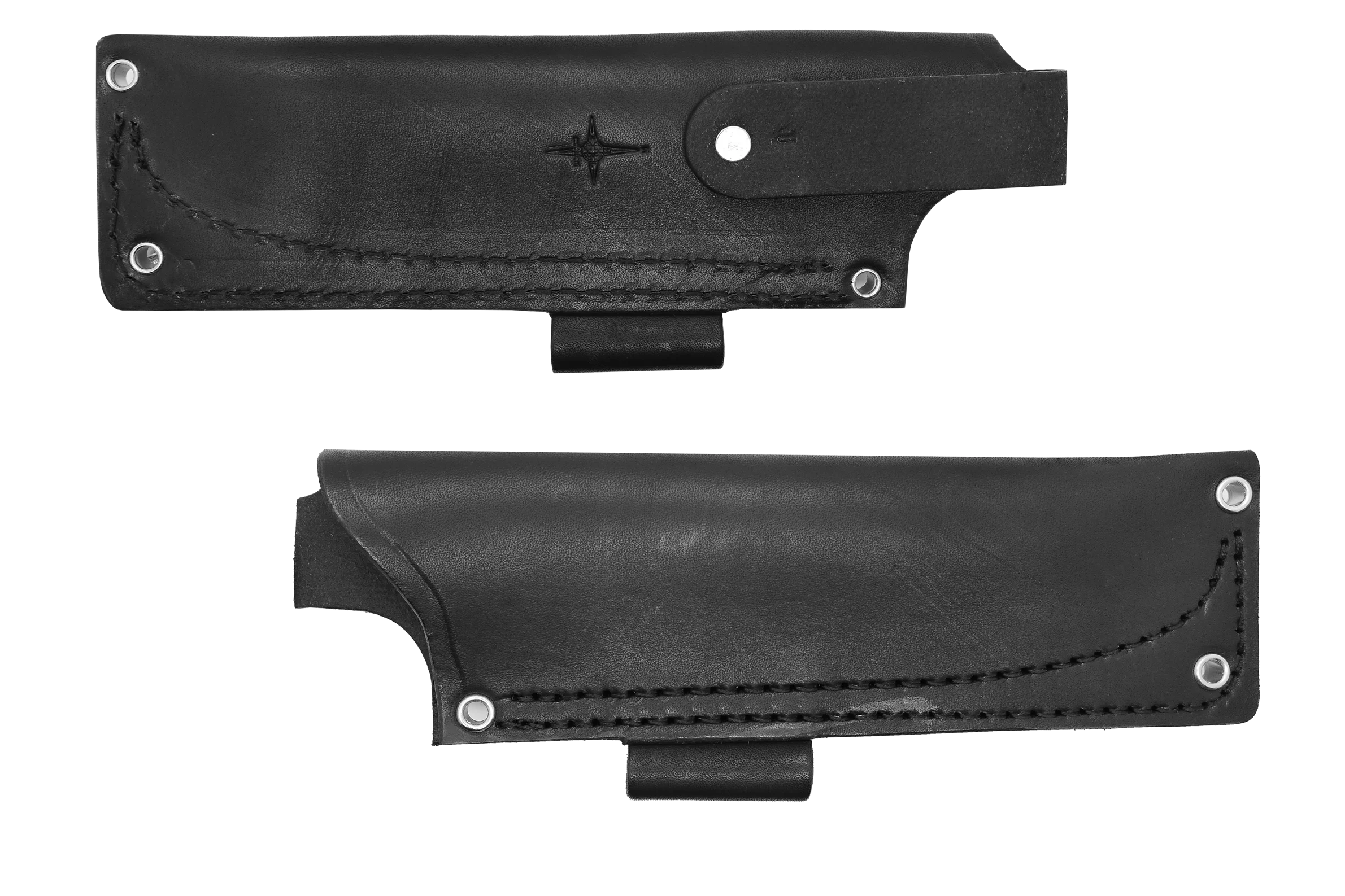 "U" Leather HIP Sheath for AK 5.5, Black, RH, Firesteel Loop