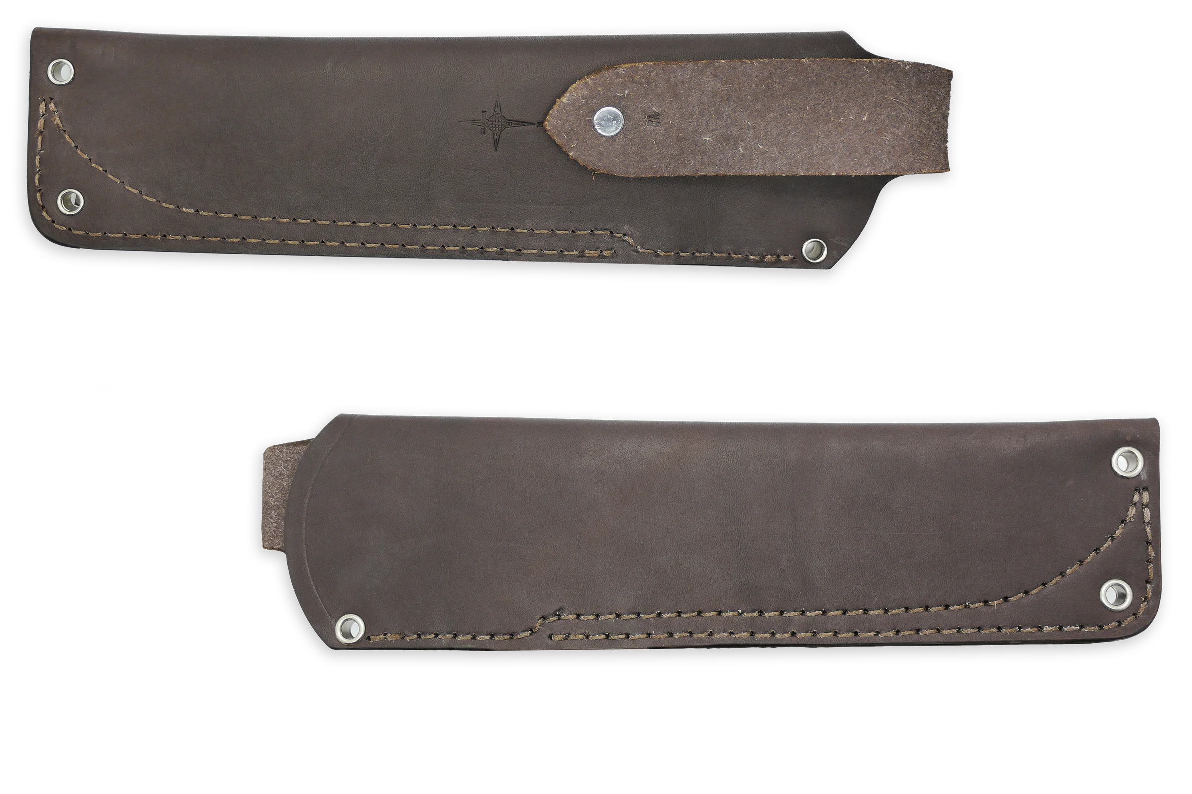 "W" Leather HIP Sheath for AK 6.5, Brown, RH, WITHOUT Firesteel Loop