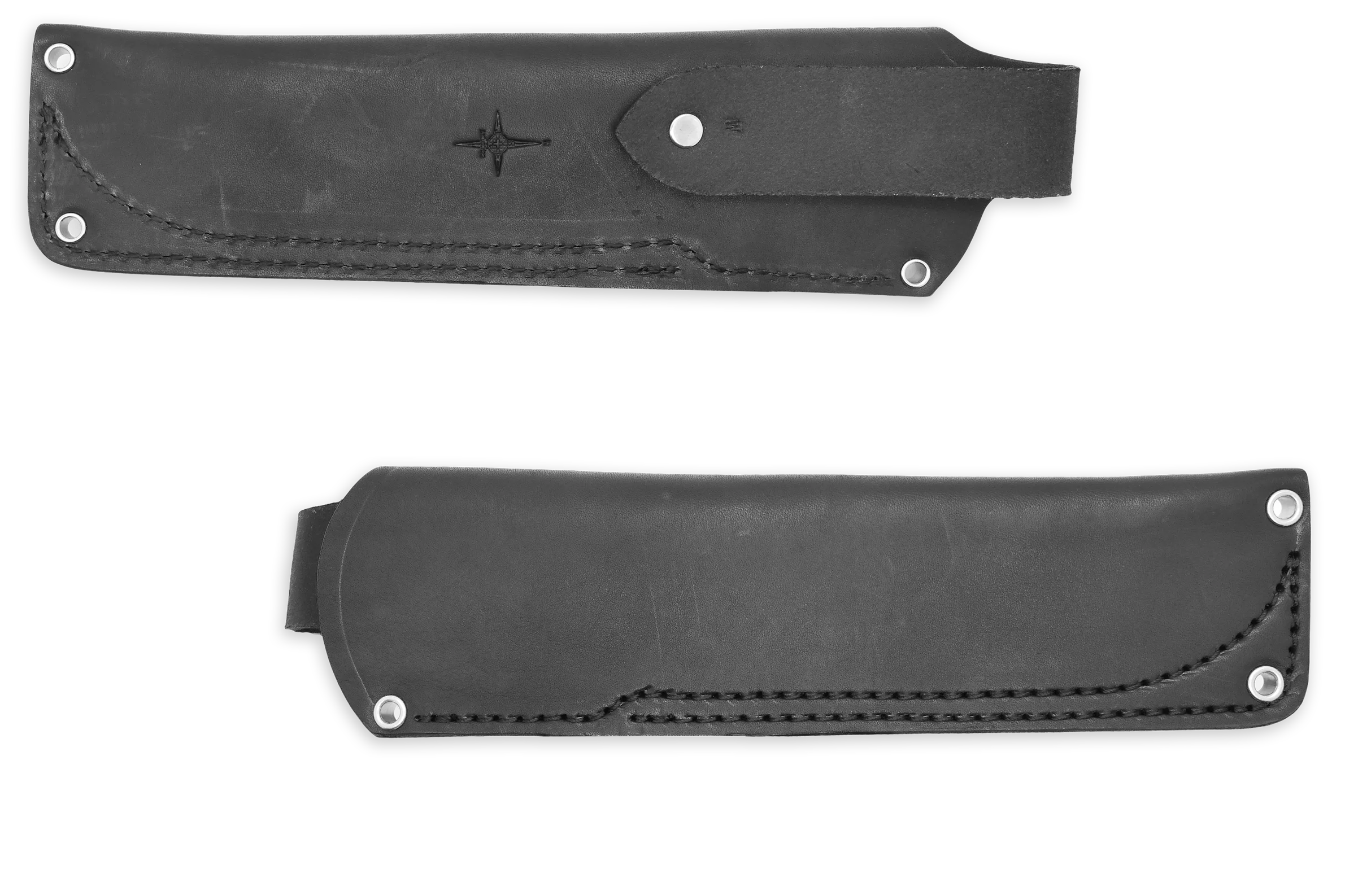 "W" Leather HIP Sheath for AK 6.5, Black, RH, WITHOUT Firesteel Loop